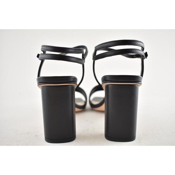 Dior Dway Heeled Sandal Embroidered Satin Black Ankle Strap Block Heel Pump 35 - Picture 13 of 14